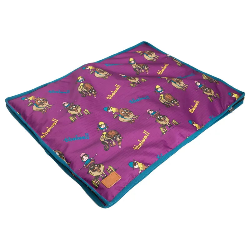 Benji and Flo Thelwell Collection Pony Friends Dog Bed - Imperial Purple/Pacific Blue